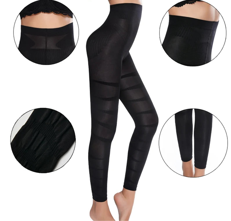 Leggings de compression anti-cellulite, gainant pour les jambes, taille haute, contrôle du ventre, culotte sculptante pour les cuisses, sous-vêtements amincissants.