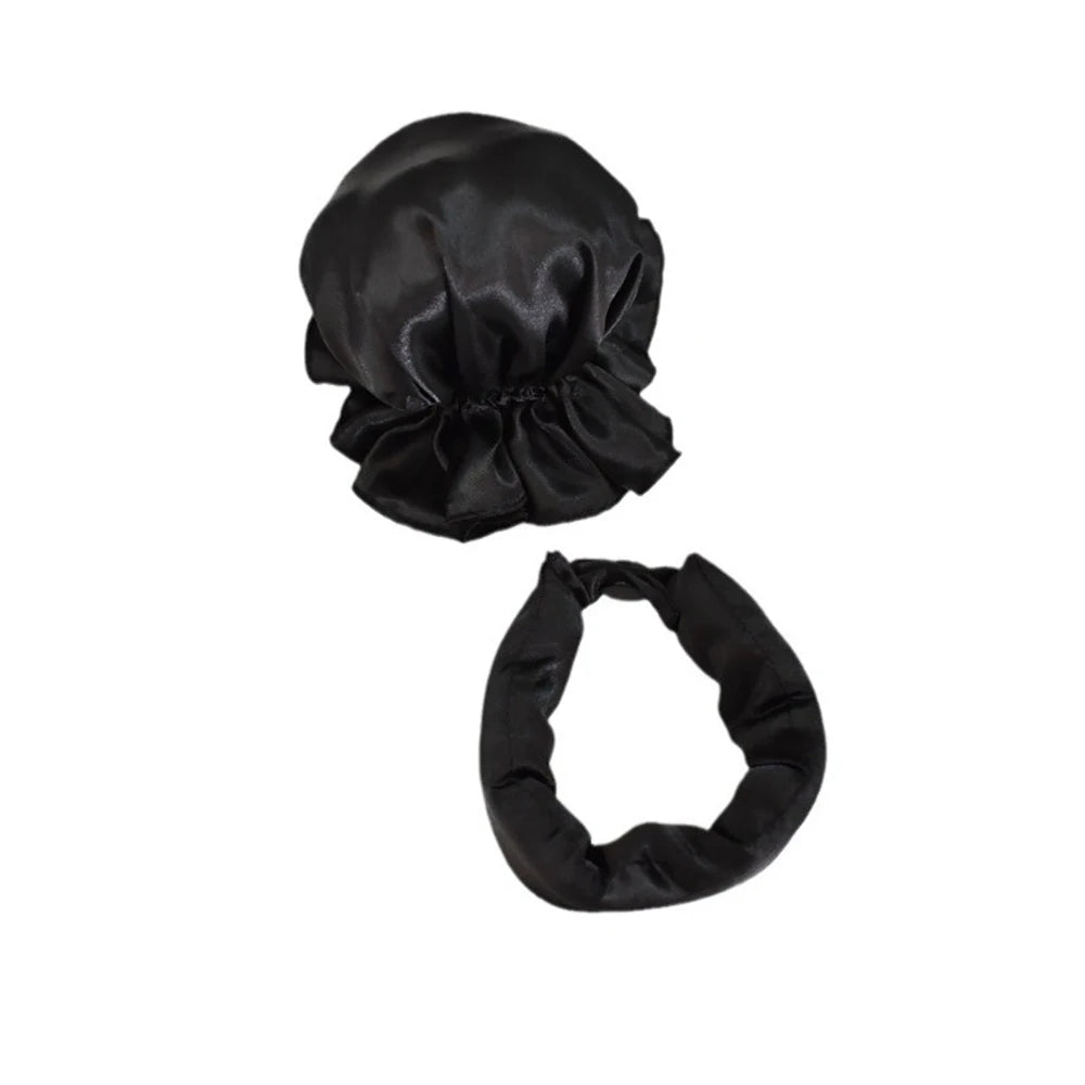 Bigoudis Sans Chaleur en Soie - Bandeau pour Boucles Ondulées, Outils de Coiffure pour Boucles Douces et Naturelles avec Bonnet, Idéal pour Dormir